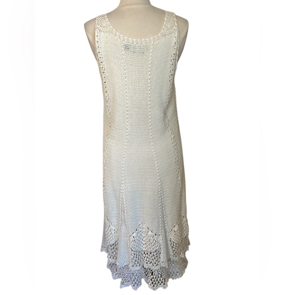 Polo Ralph Lauren Ivory Hand crafted Crochet Romantic Dress ruffle hem Size XL - Picture 4 of 17